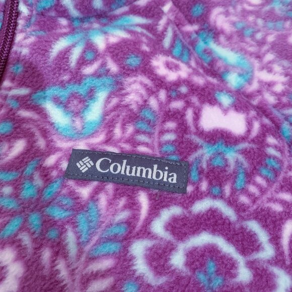 Girls 14/16 Kids Columbia Fleece full zip cool pattern Outdoor Camping Hiking - Picture 5 of 6
